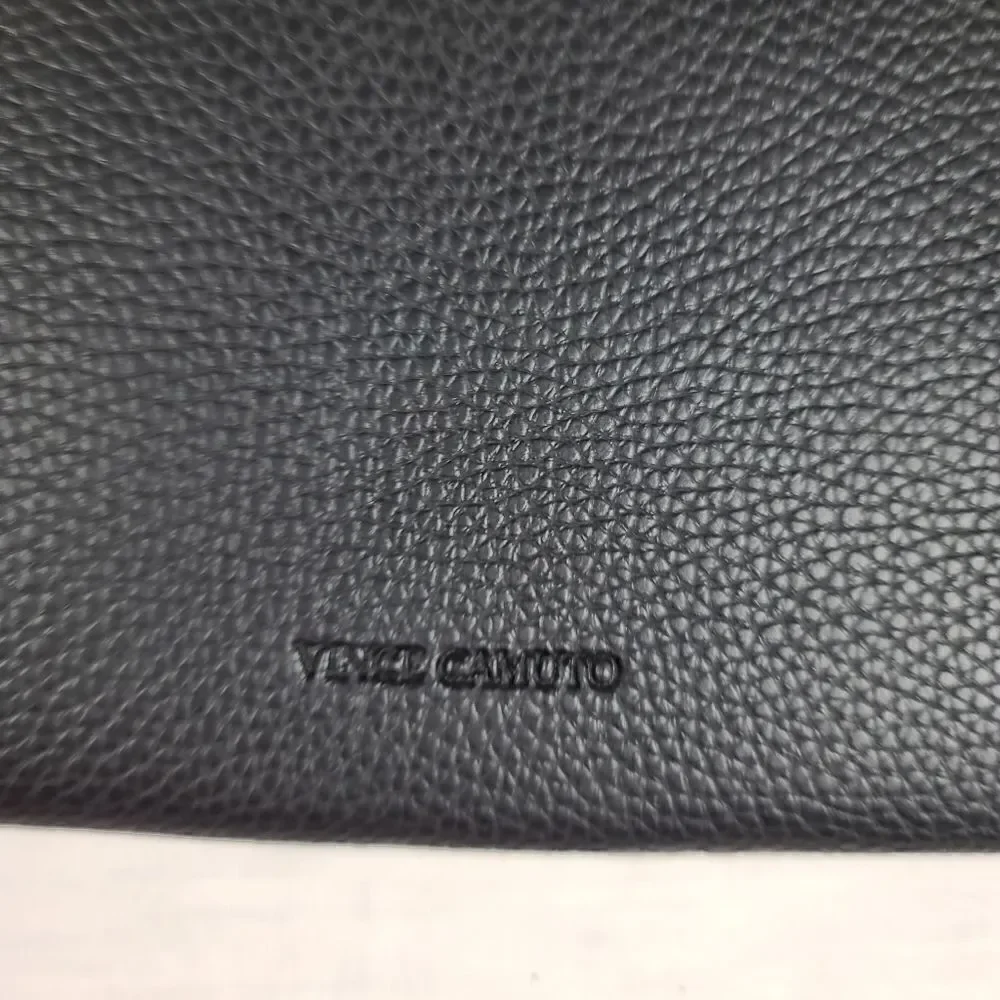 VINCE CAMUTO Black Gray Leather Tote